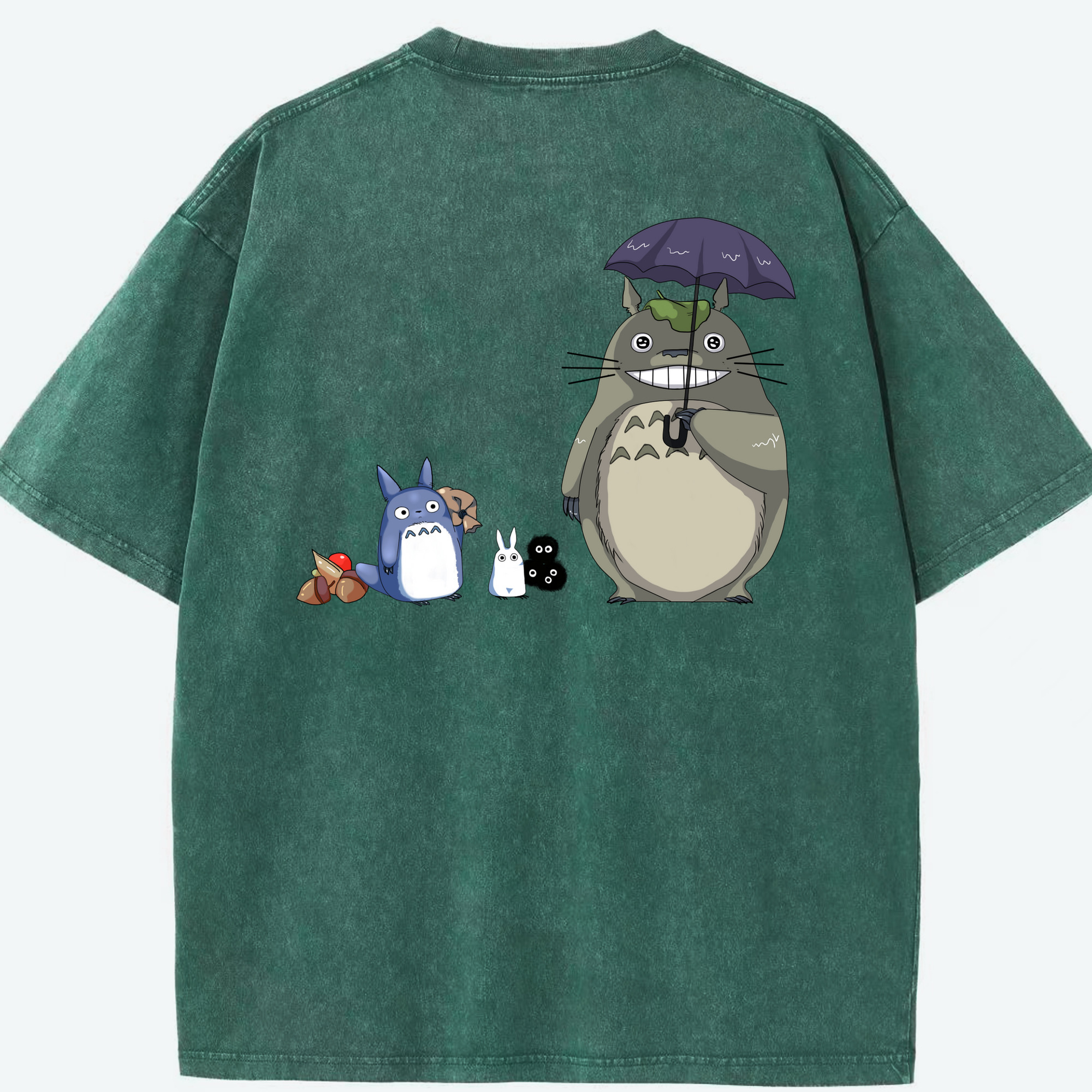 （画像用） となりのトトロ 草壁メイ 草壁サツキ My Neighbor Totoro Satsuki Kusakabe Mei Kusakabe 綿100% ヴィンテージ風 半袖Tシャツ（背面プリント）
